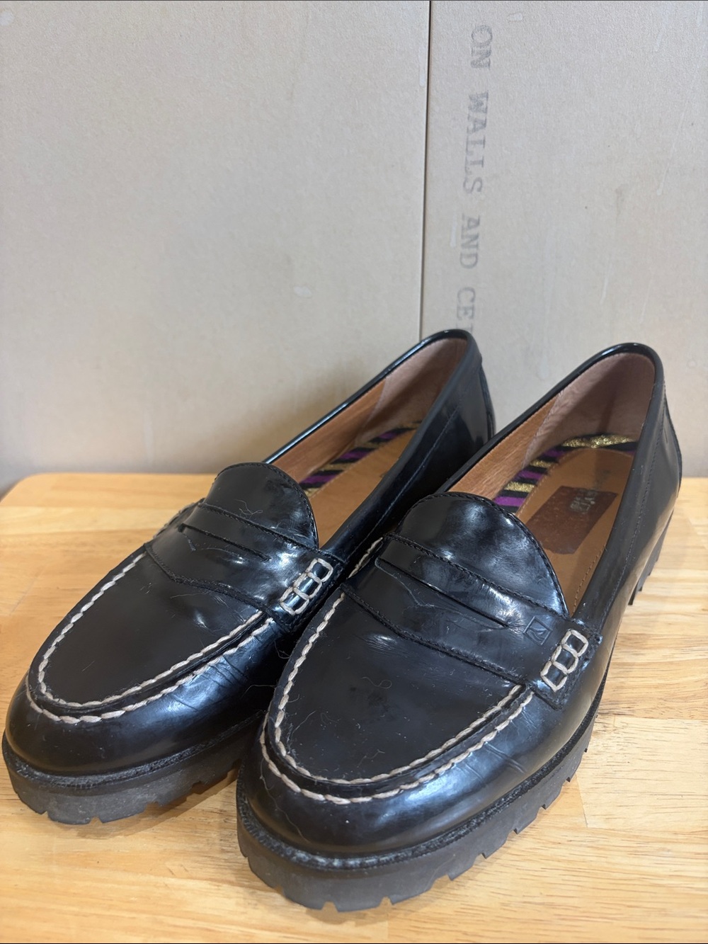 Sperry Black Patent Loafers Size 9